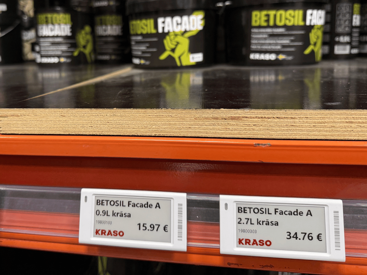 ZKONG elektroonilised hinnasildid KRASO kaupluses